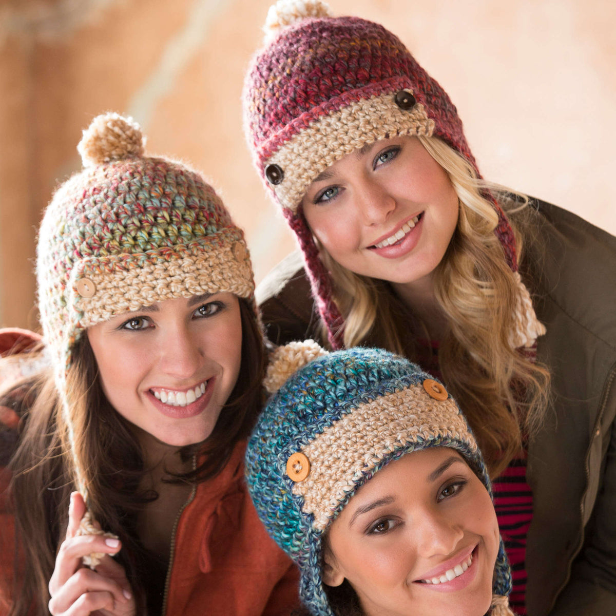 Crochet Hat made in Red Heart Medley Yarn