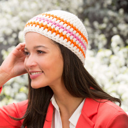 Red Heart Crochet Stripes for Your Beanie Crochet Beanie made in Red Heart Heads Up Yarn