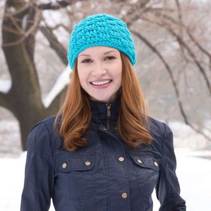 Red Heart Basketweave Crochet Hat Crochet Hat made in Red Heart Heads Up Yarn