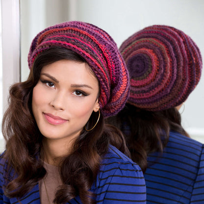Red Heart Crochet Slouchy Beanie Crochet Beanie made in Red Heart Boutique Yarn