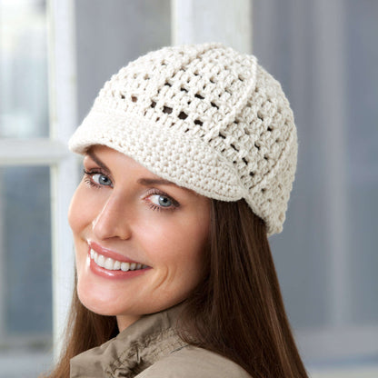 Red Heart Crochet Brimming With Fun Cap Crochet Cap made in Red Heart Soft Yarn