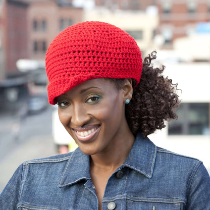 Red Heart Crochet Ponytail Hat Crochet Hat made in Red Heart Super Saver Yarn