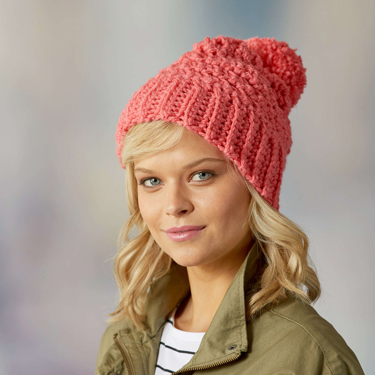 Crochet Hat made in Red Heart With Love Chunky Yarn