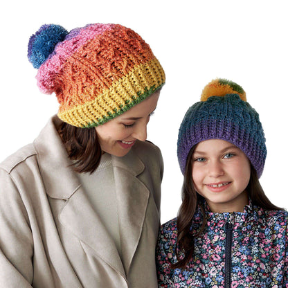 Red Heart Cable Twists Crochet Hat Single Size
