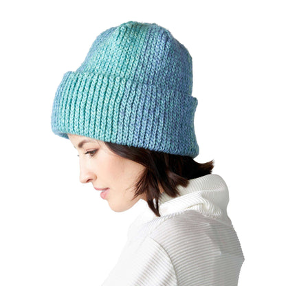 Red Heart Blue Waters Crochet Beanie Single Size