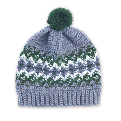 Red Heart Crochet Colorwork Family Hats Burgundy