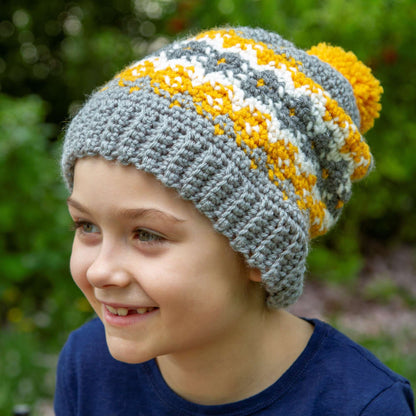 Red Heart Crochet Colorwork Family Hats Burgundy