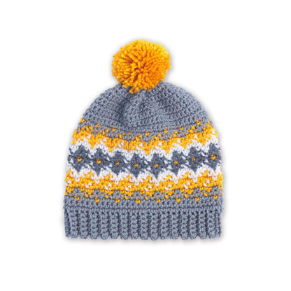 Red Heart Crochet Colorwork Family Hats Burgundy