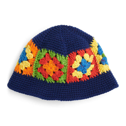 Red Heart Crochet Granny Bucket Hat Single Size
