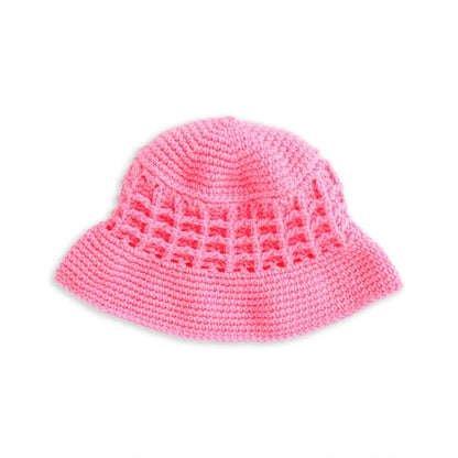 Red Heart Crochet Bucket of Waffles Hat Pretty N' Pink