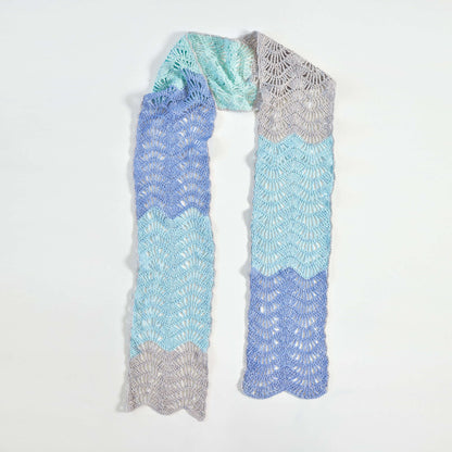 Red Heart Crochet Dainty Feather & Fan Scarf Crochet Scarf made in Red Heart Croquette Yarn