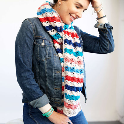 Red Heart Medley Merino Chic Scarf Crochet Scarf made in Red Heart Chic Sheep Yarn