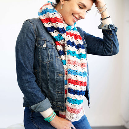 Red Heart Medley Merino Chic Scarf Crochet Scarf made in Red Heart Chic Sheep Yarn