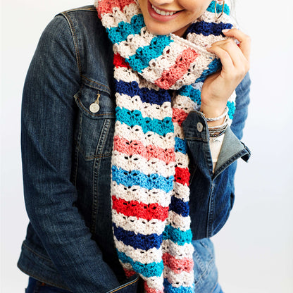 Red Heart Medley Merino Chic Scarf Crochet Scarf made in Red Heart Chic Sheep Yarn