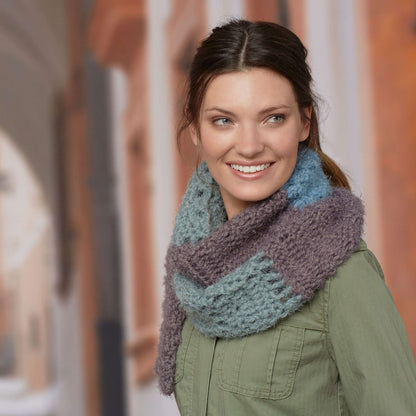 Red Heart Color-Block Crochet Scarf Crochet Scarf made in Red Heart Hygge Yarn