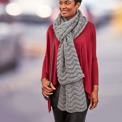 Red Heart Crochet Wavy Ridge Super Scarf Crochet Scarf made in Red Heart Super Saver Yarn