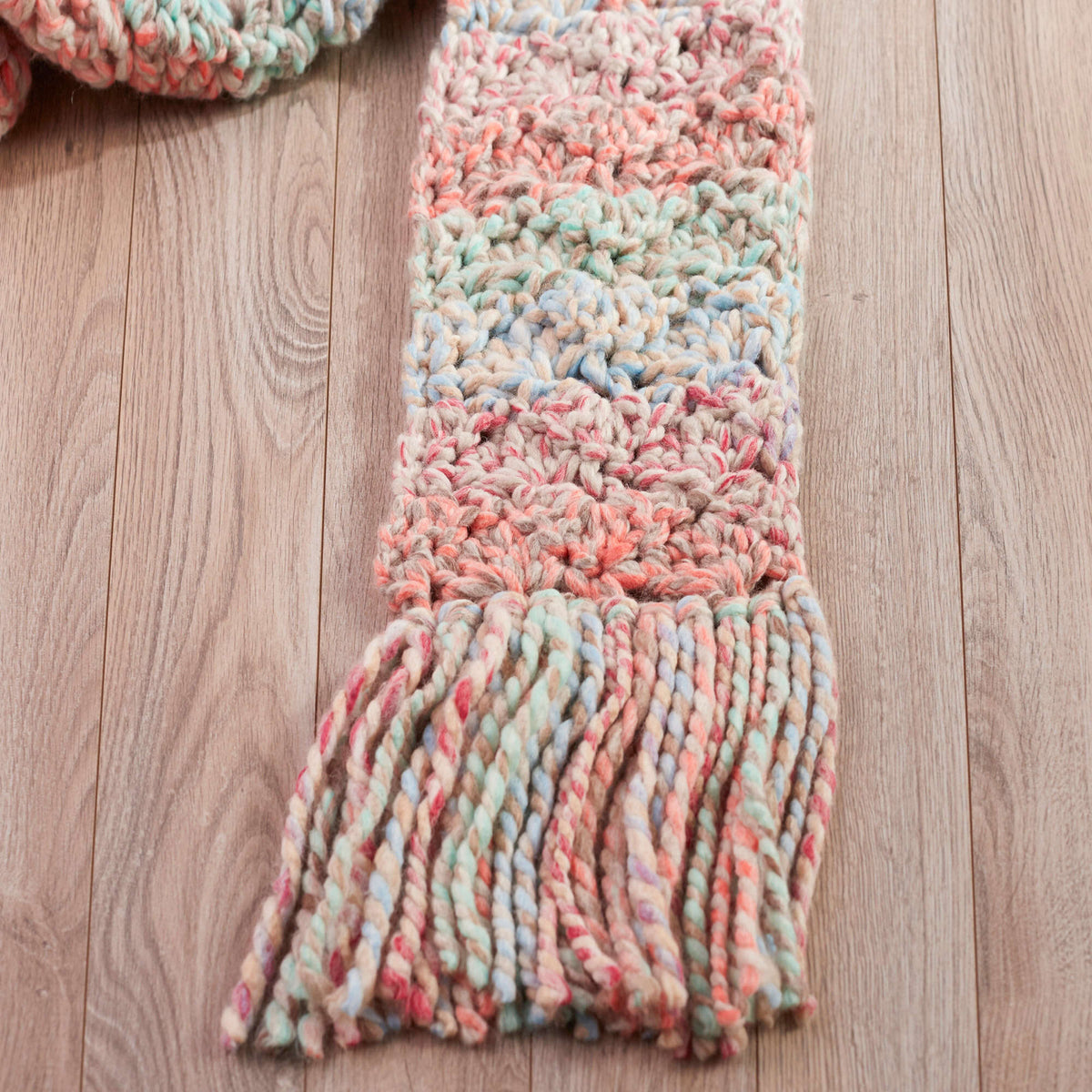 Crochet Scarf made in Red Heart Collage Yarn