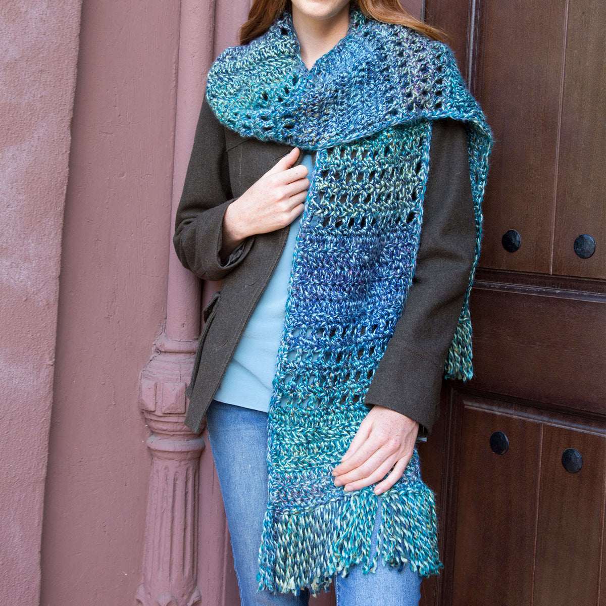 Crochet Scarf made in Red Heart Medley Yarn