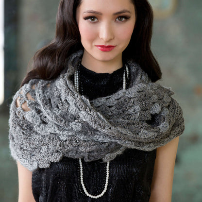 Red Heart Crochet Shades of Grey Scarf Crochet Scarf made in Red Heart Boutique Yarn
