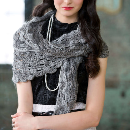Red Heart Crochet Shades of Grey Scarf Crochet Scarf made in Red Heart Boutique Yarn