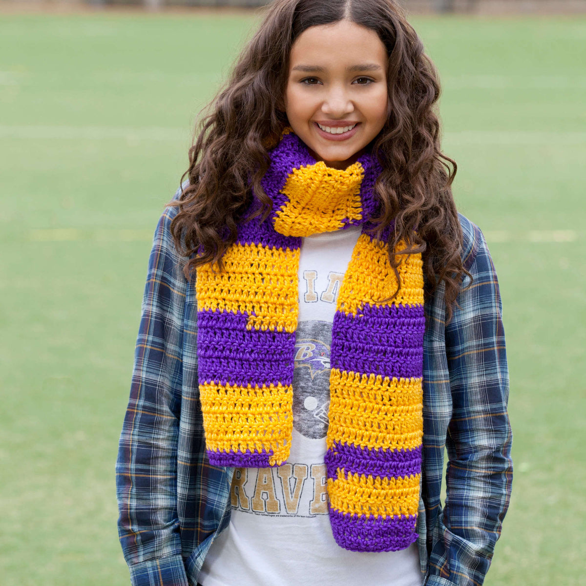 Crochet Scarf made in Red Heart Team Spirit Yarn