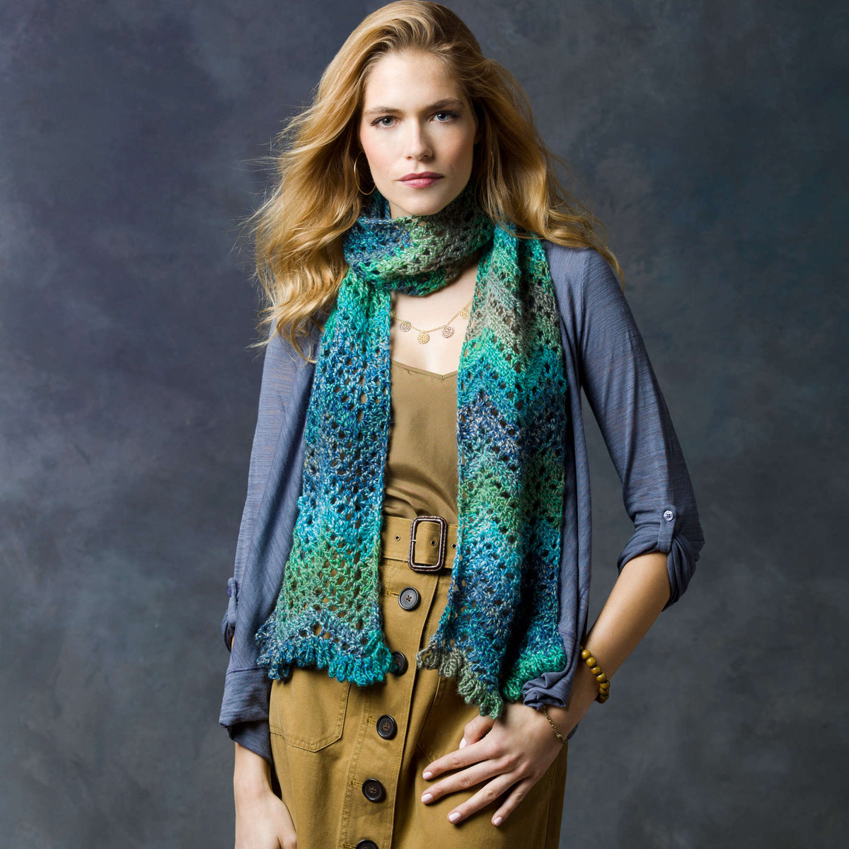 Crochet Scarf made in Red Heart Boutique Yarn