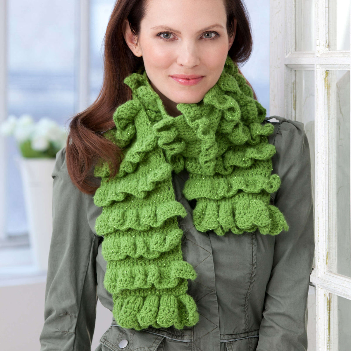 Crochet Scarf made in Red Heart Shimmer Yarn