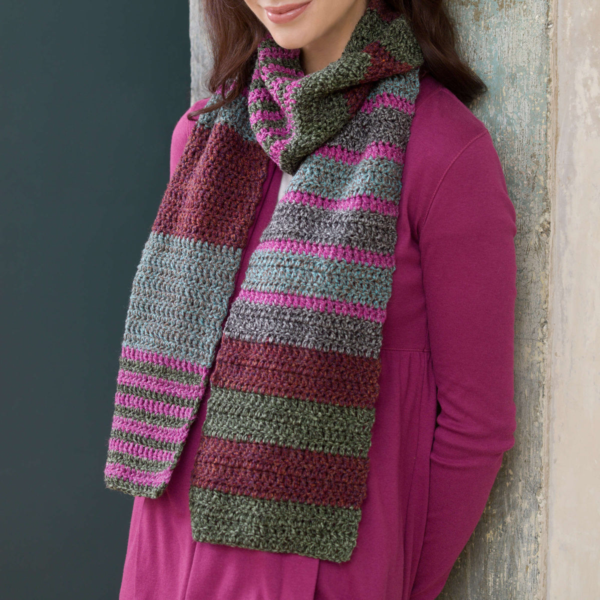 Crochet Scarf made in Red Heart Super Tweed Yarn
