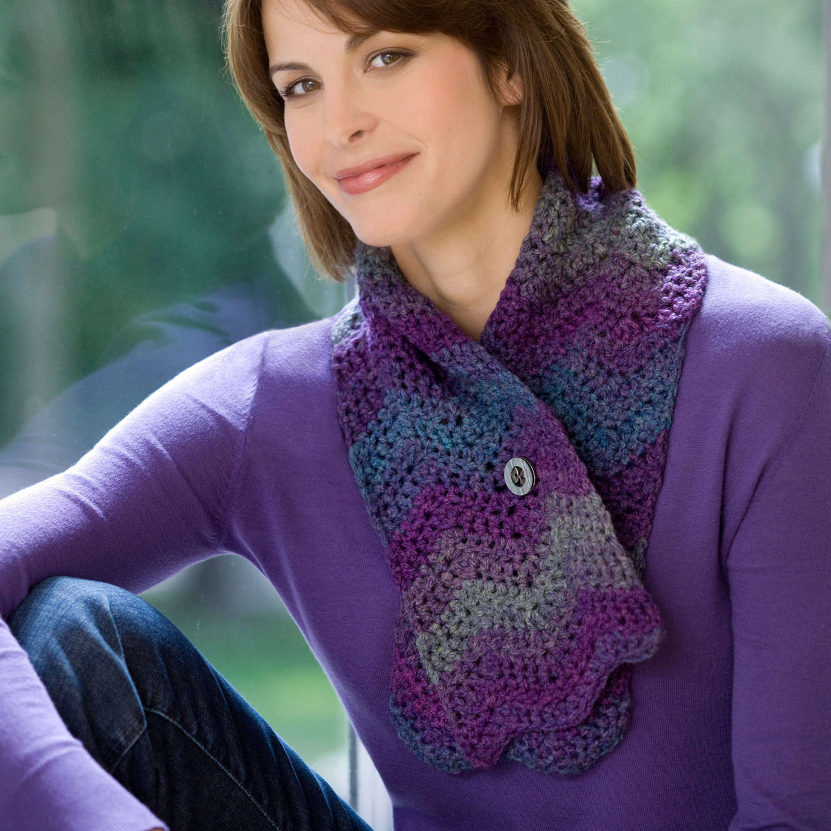 Crochet Scarf made in Red Heart Boutique Yarn