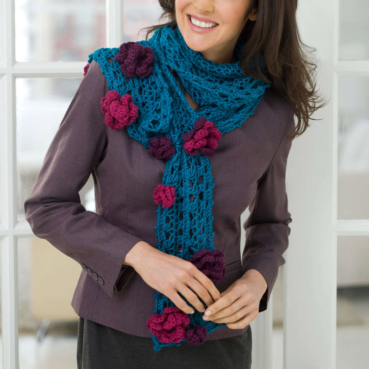 Crochet Scarf made in Red Heart Soft Yarn