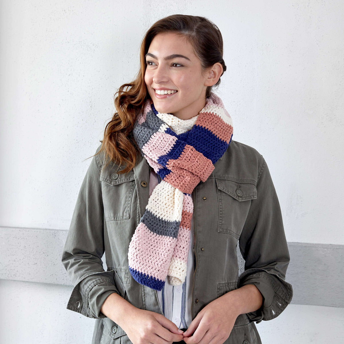 Crochet Scarf made in Red Heart Amore Yarn