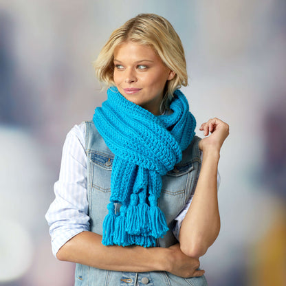 Red Heart Double Crochet Rib Scarf Crochet Scarf made in Red Heart With Love Chunky Yarn