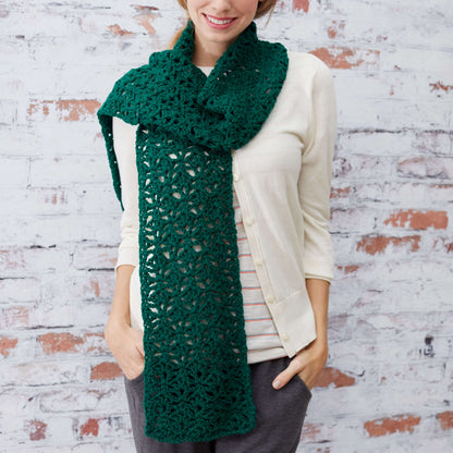 Red Heart Crochet Pistachio Lace Scarf Crochet Scarf made in Red Heart With Love Yarn