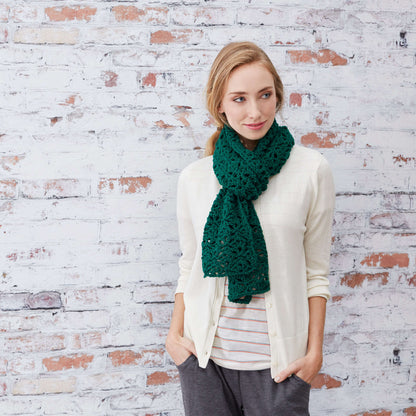 Red Heart Crochet Pistachio Lace Scarf Crochet Scarf made in Red Heart With Love Yarn