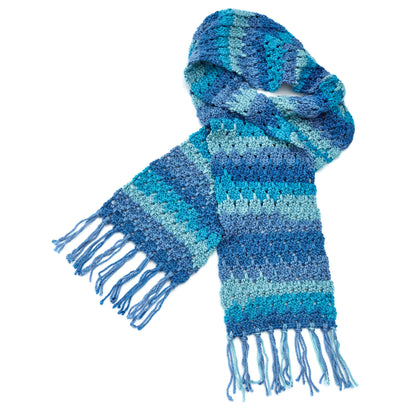 Red Heart Crochet Larksfoot Scarf Crochet Scarf made in Red Heart Soft Essentials Stripes Yarn