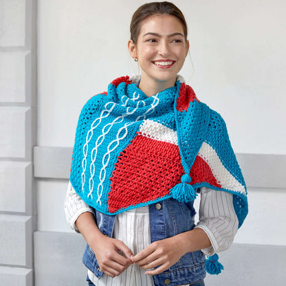 Red Heart Abstractly Chic Shawl Crochet-Along Crochet Shawl made in Red Heart Chic Sheep Yarn