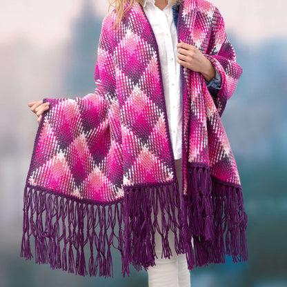Red Heart Crochet Fabulous Planned Pooling Wrap Crochet Wrap made in Red Heart Super Saver Pooling Yarn