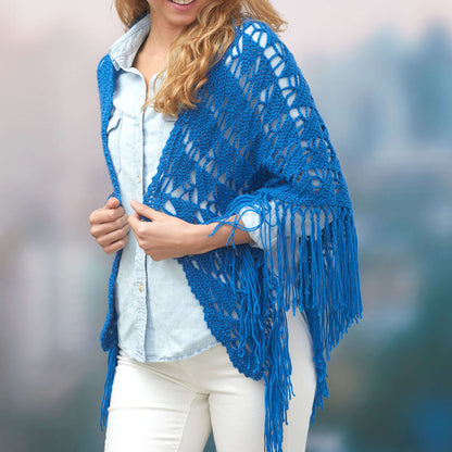 Red Heart Crochet Boho Shawl Crochet Shawl made in Red Heart Fashion Soft Yarn