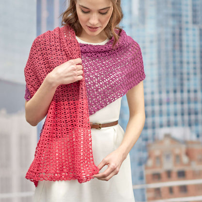 Red Heart Delicate Romance Shawl Crochet Shawl made in Red Heart It's a Wrap Yarn