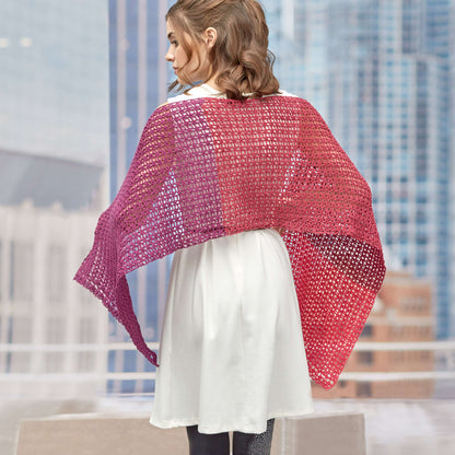 Red Heart Delicate Romance Shawl Crochet Shawl made in Red Heart It's a Wrap Yarn