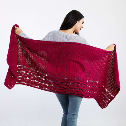 Red Heart Interwoven Cabled Chic Shawl Crochet Shawl made in Red Heart Chic Sheep Yarn