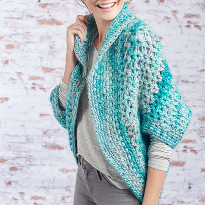 Red Heart Crochet Collared Cocoon Shrug Crochet Shrug made in Red Heart Evermore Yarn