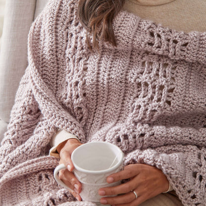 Red Heart Crochet Cozy Hygge Wrap Crochet Wrap made in Red Heart Soft Essentials Yarn