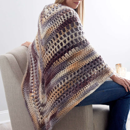 Red Heart Wrap-ture Crocheted Shawl Crochet Shawl made in Red Heart Evermore Yarn
