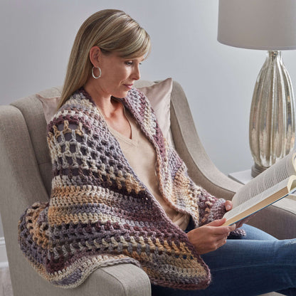 Red Heart Wrap-ture Crocheted Shawl Crochet Shawl made in Red Heart Evermore Yarn