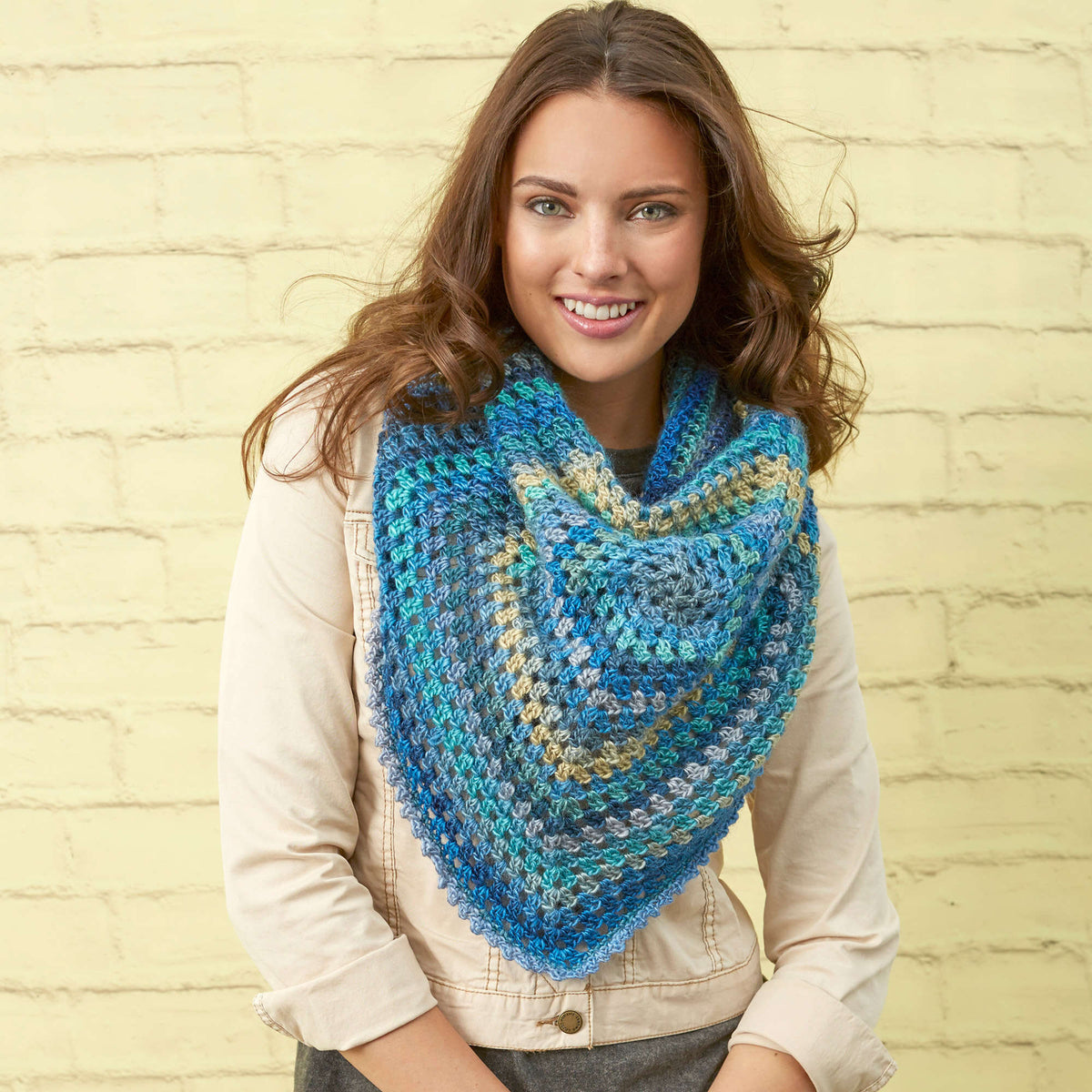 Crochet Shawl made in Red Heart Boutique Yarn