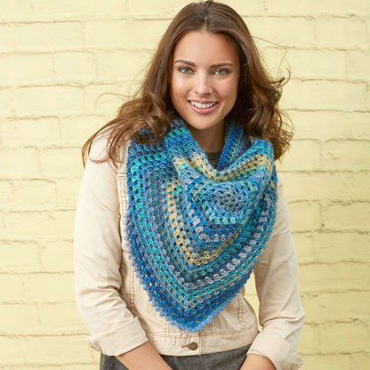 Red Heart Crochet Classy Pentagon Shawl Crochet Shawl made in Red Heart Boutique Yarn