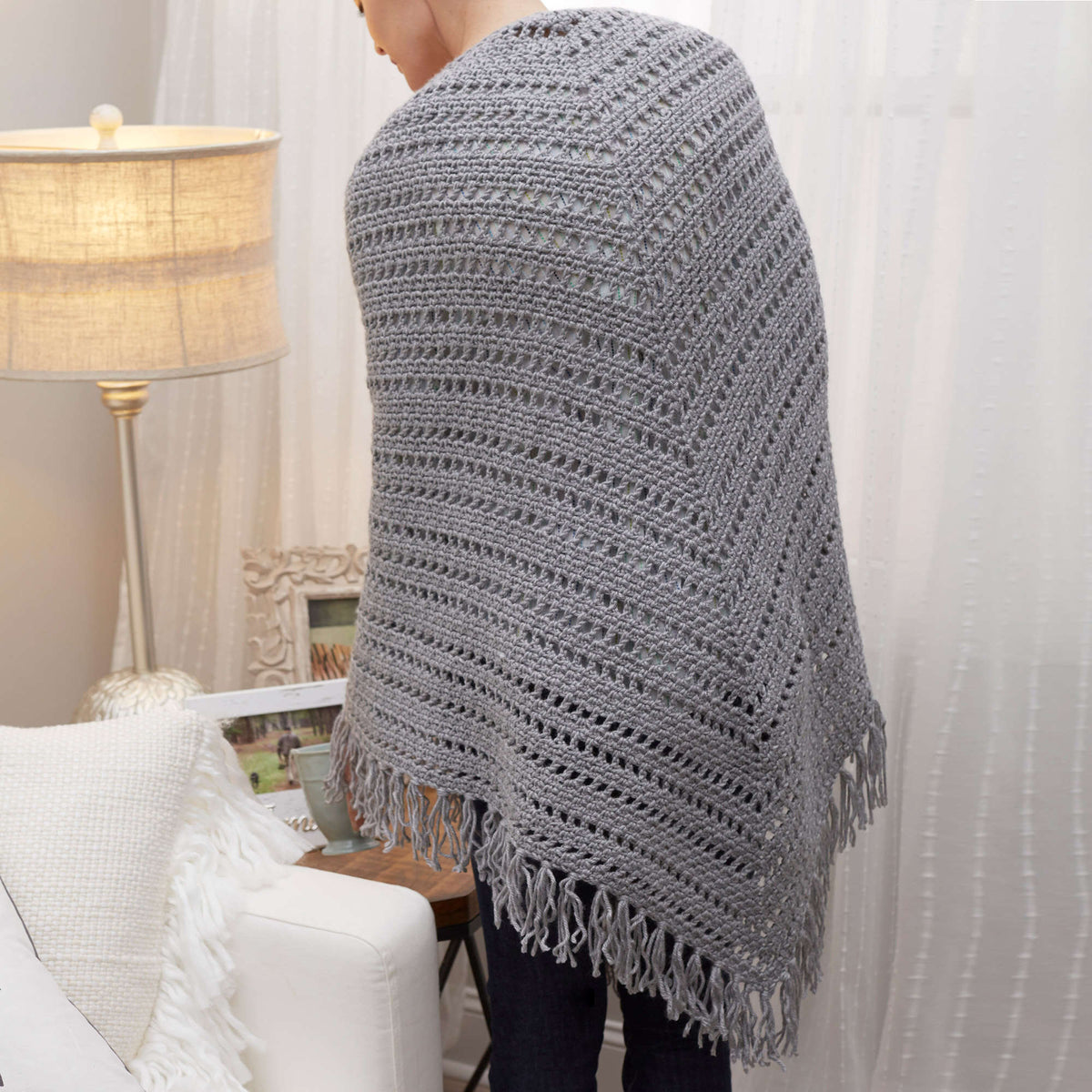 Crochet Shawl made in Red Heart Soft Yarn