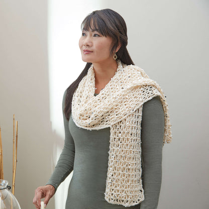 Red Heart Crochet Date Night Glamorous Shawl Crochet Shawl made in Red Heart Boutique Yarn