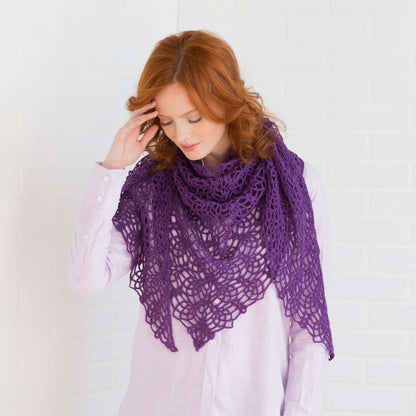 Red Heart Crochet Lacy Pineapple Shawl Crochet Shawl made in Red Heart Heart & Sole Yarn
